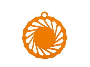 earring orange pendant circular design jewelry fashion 3d print earrings 3d print model - Mito3D