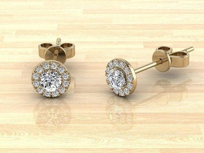 earring gold diamond stud earrings minimalist jewelry gem printable jewellery jewel silver white 3d print model - Mito3D