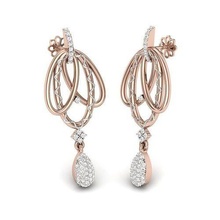 orecchino rosa oro pendente diamanti orecchini borchie gioielleria gioiello hoopsandhuggies stampabile argento gemma solitario diamante lusso splendente prezioso platino braccialetto 3d print model - Mito3D