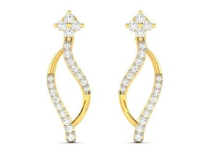 arete par of diamante pendientes oro joyería imprimible joya espárragos hoopsandhuggies platino boda compromiso delicado precioso lujo soltar solitario 3d print model - Mito3D