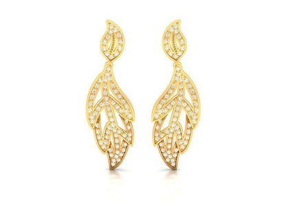 earring 3dprinted design fashion gold golden jewel jewellery jewelry print printabl printable printing prototyping silver stylish wing earrings gems marquise 3d print model - Mito3D