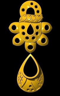 küpe altın üstler tavuskuşu gümüş 3dmodel Tanrı takı düğün nişan mücevher 3d print model - Mito3D