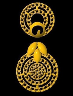 boucle d'oreille or boucles d'oreilles hauts paon argent 3dmodel Dieu bijoux mariage engagement gemme 3d print model - Mito3D