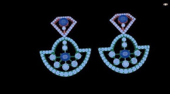 earring baguette baguettecuban animal cuban miami pendant linkchain gold silver jewel ring jewelry 3dprint printable diamond bracelets pongset necklaces bracelet earrings 3d print model - Mito3D