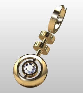 arete oro joyería joya plata imprimible diamante anillo Boda libra esterlina brillante blanco compromiso Moda enganchar belleza pendientes 3d print model - Mito3D