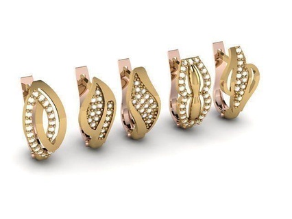 earring5 Ohrring Gold Schmuck Silber druckbar Diamant Juwel Ohrringe 3d print model - Mito3D
