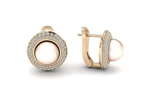 earring 001 ring jewelry printable 3dprint gold jewellery fashion luxury love engagement rings wedding jewel pearl diamond printfile earrings 3d print model - Mito3D
