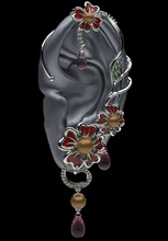 boucle d'oreille 0103 bijoux égarés imprimable gem d'argent kaffa pearl l'émail briolet la cnc le platine des boucles d'oreilles 3d print model - Mito3D