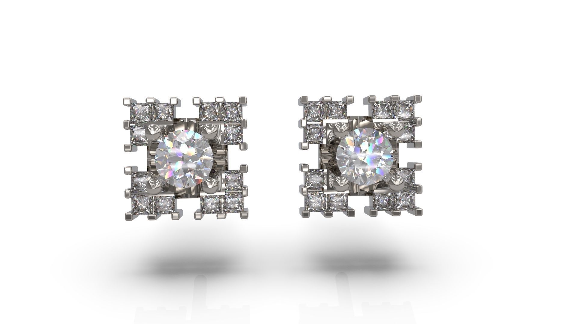 arete 01 oro joya joyería plata imprimible diamante mujer moda boda solitario zafiro rubí pendientes 3D print model - Mito3D