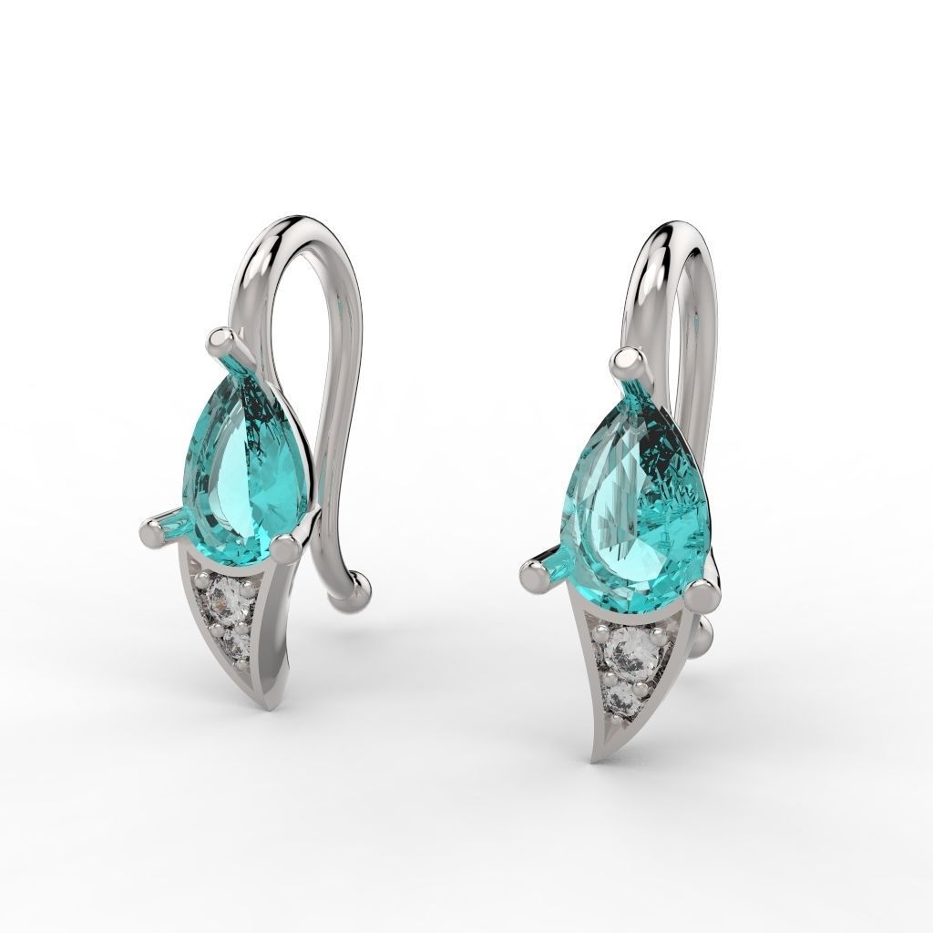 orecchino 1000 gioielleria accessorio moda lusso prezioso orecchini gioiello stampabile design 3d brillante diamante Pera gemma bellezza 3D print model - Mito3D