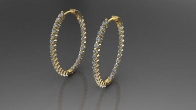 earring 1 goldearring woman fashion earrings newearring diamondearring 3dmodel 3dprint printable jewelry 3d print model - Mito3D
