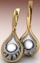 earring 20004 jewelry gold jewel jewellery earings diamond pearl earrings 3d print model - Mito3D