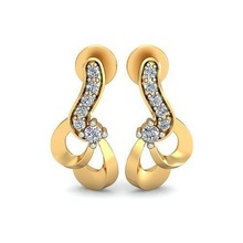 earring 3dm stl obj fbx render details pair of diamond earrings gold hoop fine delicate usa canada jewelery fashion 3d 14mm printable white rose light weight jewelry 3d print model - Mito3D