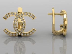 orecchino 6 gioielli oro anello gli orecchini chanel diamante gioiello i 3d 3dmodel argento di fidanzamento lusso 3d print model - Mito3D