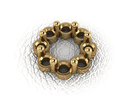 ohrring 691 gold mode ring schönheit diamant hochzeit juwel schmuck anhänger verlobungsring ehe platin druckbar engagement silber feier ringe 3d print model - Mito3D