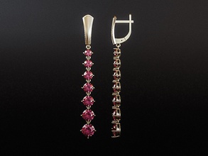 boucle d'oreille de 7 pierres bijoux or le diamant d'argent joyau des boucles d'oreilles 3d print model - Mito3D