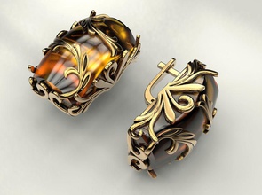 küpe amber takı kadınlar baskı 3dprinted mücevher yazdırılabilir tasarım altın moda printabl prototipleme Gümüş 3d print model - Mito3D