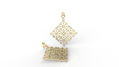 orecchino art deco max gioielli preziosi oro diamante gli orecchini abbigliamento gioiello gemme gemma argento ruby moda anello brillante e bellezza 3d print model - Mito3D