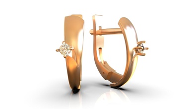 orecchino b0-3010134 gioielli oro argento gemma stampabile master modello zircone fianite diamante gli orecchini 3d print model - Mito3D