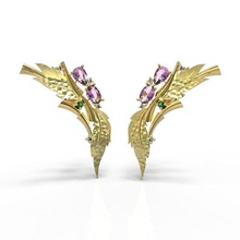 earring bamboo nature jewelry flower gold art earrings ear cuff earcuff 3d print model - Mito3D