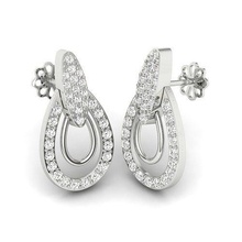 earring bvlgari 3d 25mm hoop earrings diamond usa canada jewelry jewel printable 3dearrings 3dprinting cad israel italy mexico diamonds brilliant silver 3d print model - Mito3D