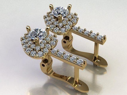 orecchino diamante moda cuore squillare engagement braccialetto oro gemma argento nozze Fidanzamento collana pendente gioielleria bellezza orecchini gioiello 3d print model - Mito3D