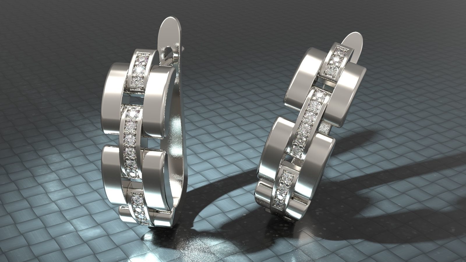 orecchino diamante stampabile oro gioielleria prezioso nozze platino gioiello gemma brillante moda bellezza braccialetto lusso sterlina diamant orecchini 3D print model - Mito3D