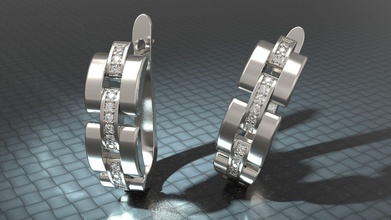boucle d'oreille diamant imprimable or bijoux précieux mariage platine bijou gemme brillant mode beauté bracelet luxe sterling boucles d'oreilles 3d print model - Mito3D