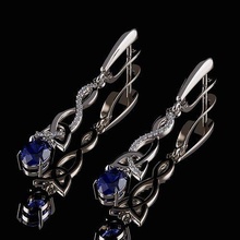 earring diamond sapphire gem jewel jewelry jewellery fashion style silver printable brilliant gold platinum prototyping 14k 3dmodel earrings diamant brillant luxury 3d print model - Mito3D