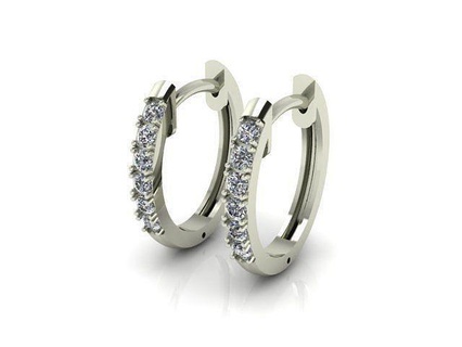 boucle d'oreille diamant imprimable bijou gemme blanc bijoux boucles d'oreilles 3d print model - Mito3D