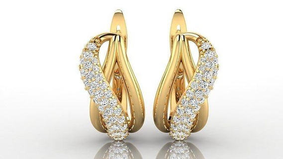 earring e15 luxury female gems jewelry silver fashion gold girl woman jewel diamond earrings beautiful fine brilliant glossy printable elegant platinum wedding 3d print model - Mito3D
