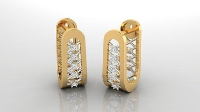 brinco e16 luxo fêmea joias joalheria ouro prata menina mulher moda jóia diamante brincos imprimível lindo cortês luxuoso brilhante lustroso visivelmente anel 3d print model - Mito3D