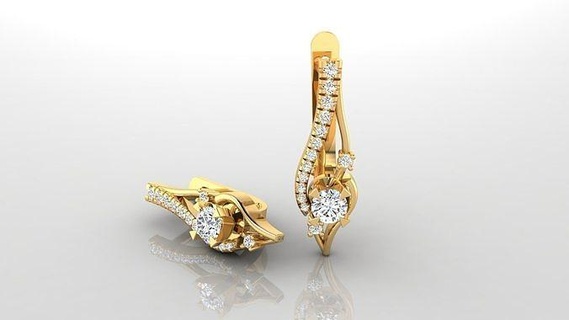 earring e5 luxury female gems jewellery jewelry jewel gold gem silver engagement beautiful beauteous sightly good looking luxurious magnificent splendid stylish sumptuous fine earrings 3d print model - Mito3D