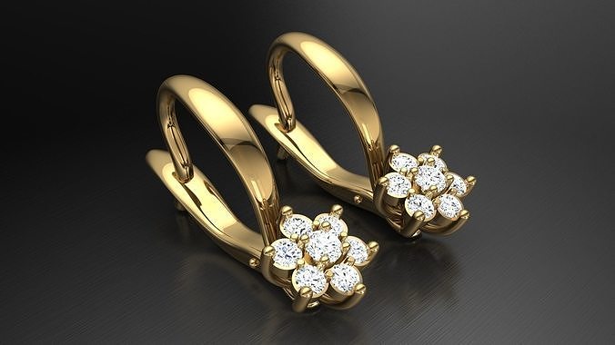 earring e9 earrings diamond gold silver jewelry jewel gem fashion woman luxury sterling girl beautiful fine luxurious gorgeous brilliant glossy stylish 3D print model - Mito3D