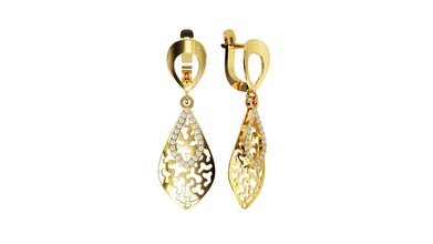 earring e 0003 jewelry pendant 14k jewel design fashion silver gold jewellery ring curves earrings 3d print model - Mito3D