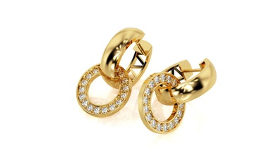 earring e 0013 jewelry pendant 14k jewel design fashion silver gold jewellery ring curves earrings 3d print model - Mito3D