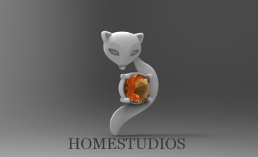 boucle d'oreille de renard gem bijoux boucles d'oreilles joyau précieux or le diamant la fox des d'argent imprimable animal mode 3d print model - Mito3D
