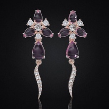 Ohrring fusion Blumen Ohrringe Juwel Schmuck jewlels kostbar diamond gem gold models3d 3d print model - Mito3D