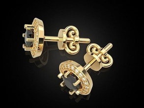 orecchino gemma chiodo orecchini gioielleria Stampa 3dprinted stampabile design gioiello d'oro moda stampa oro prototipazione argento donne diamante anelli 3d print model - Mito3D