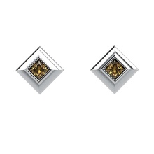 orecchino gemma principessa l'acciaio chrome isolate retrò vuoto art smaltato bianco il design oro di lusso metallizzato gioielli gli orecchini 3d print model - Mito3D