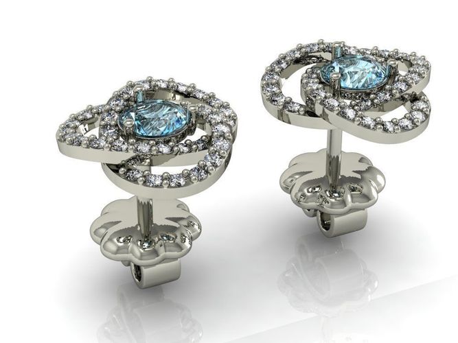 arete gemas joyería joya imprimible diamante canalla Boda brillante exclusivo Moda oro rhiho cnc plata pendientes 3D print model - Mito3D