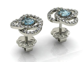 orecchino gemme gioielleria stampabile diamante cad nozze brillante esclusivo moda oro rhiho cnc argento orecchini 3d print model - Mito3D