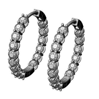 Ohrring Edelsteine Schmuck Gold Silber druckbar Diamant Ring Juwel Hochzeit Sterling Weiß Engagement Mode brillant Armband engagem Ohrringe 3d print model - Mito3D