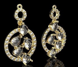 earring gold jewelry gem gold silver brilliant earring art  earrings 3d print model - Mito3D