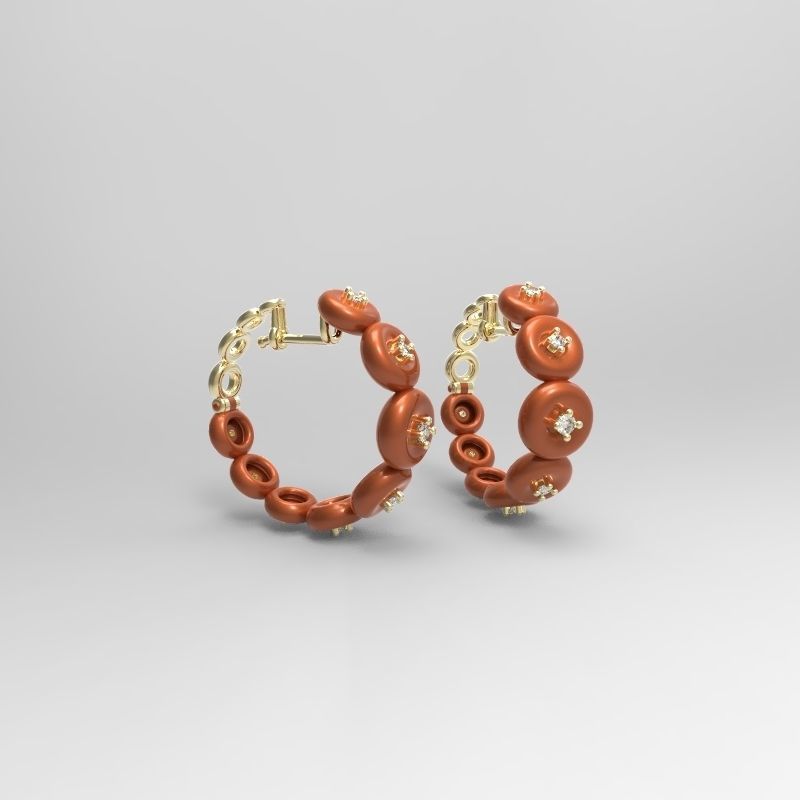 orecchino cerchio bombe fascino gioielleria argento stampabile orecchini gioiello illustrazione stl 3dm 3d design bol anelli squillare 3D print model - Mito3D