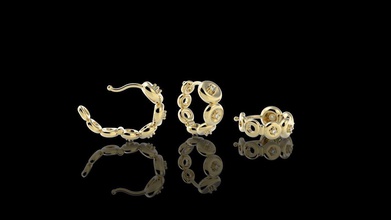 küpe hoop bombe albeni takı değerli mücevher lüks parlak altın Gümüş elmas moda güzellik 3d print model - Mito3D