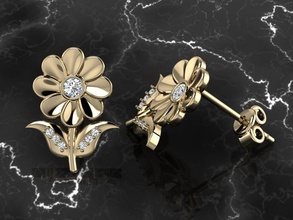 earring jewelry earrings fashion jewellery accessories earringstyle gold shape silver rose printable gem luxury jewel flower 3d print model - Mito3D