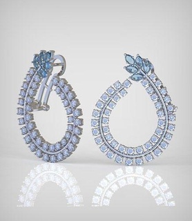 orecchino modello 0276 3d stampabile model13 gioielleria gioiello pendente ciondoli lusso anelli squillare orecchini braccialetto collana nozze diamante oro platino argento Catene braccialetti 3d print model - Mito3D