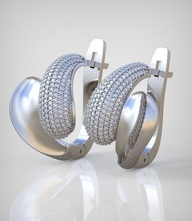 orecchino modello 0323 3d stampabile model13 gioielleria gioiello pendente ciondoli lusso anelli squillare orecchini braccialetto collana nozze diamante oro platino argento Catene braccialetti 3d print model - Mito3D