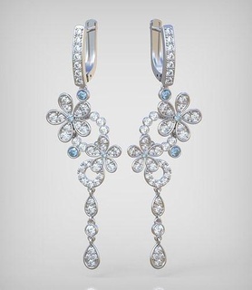 orecchino modello 0336 3d stampabile gioielleria gioiello pendente ciondoli lusso anelli squillare orecchini braccialetto collana nozze diamante oro platino argento Catene braccialetti 3d print model - Mito3D